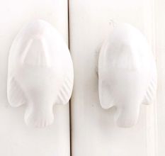 White Fish Ceramic Knob